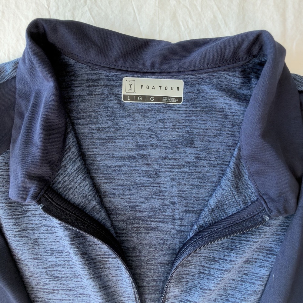PGA Tour Women's blue ¼ Zip Shirt 3/4 Sleeve Sz large Golf - Hiking - Outdoors